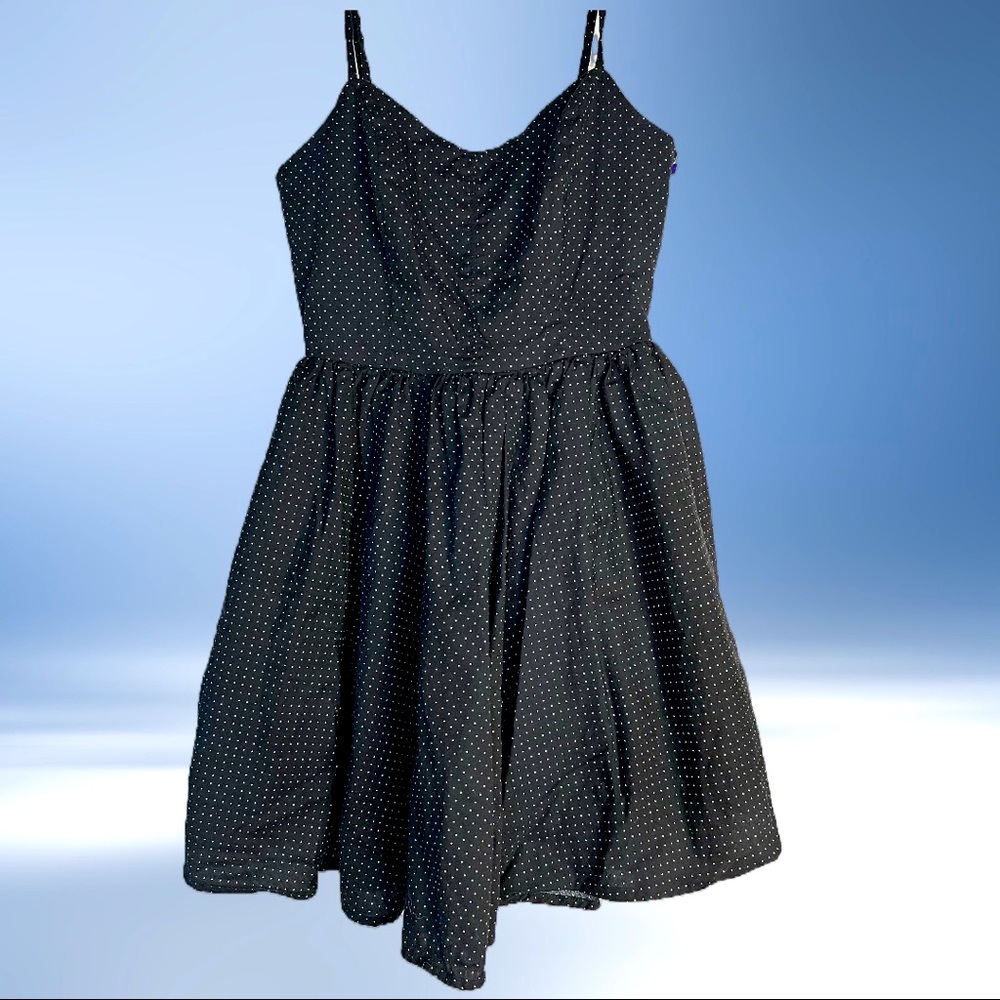 LUCCA COUTURE SPAGHETTI STRAP DRESS -BLACK & WHITE POLKA DOT - SIZE 0